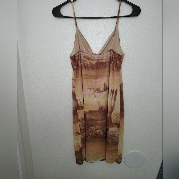 Caution To The Wind Desert Scene Mini Dress - Brown and Tan - Picture 8 of 10